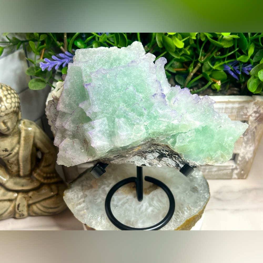 ✨SALE✨ Large QR Fluorite Cubes with Stand